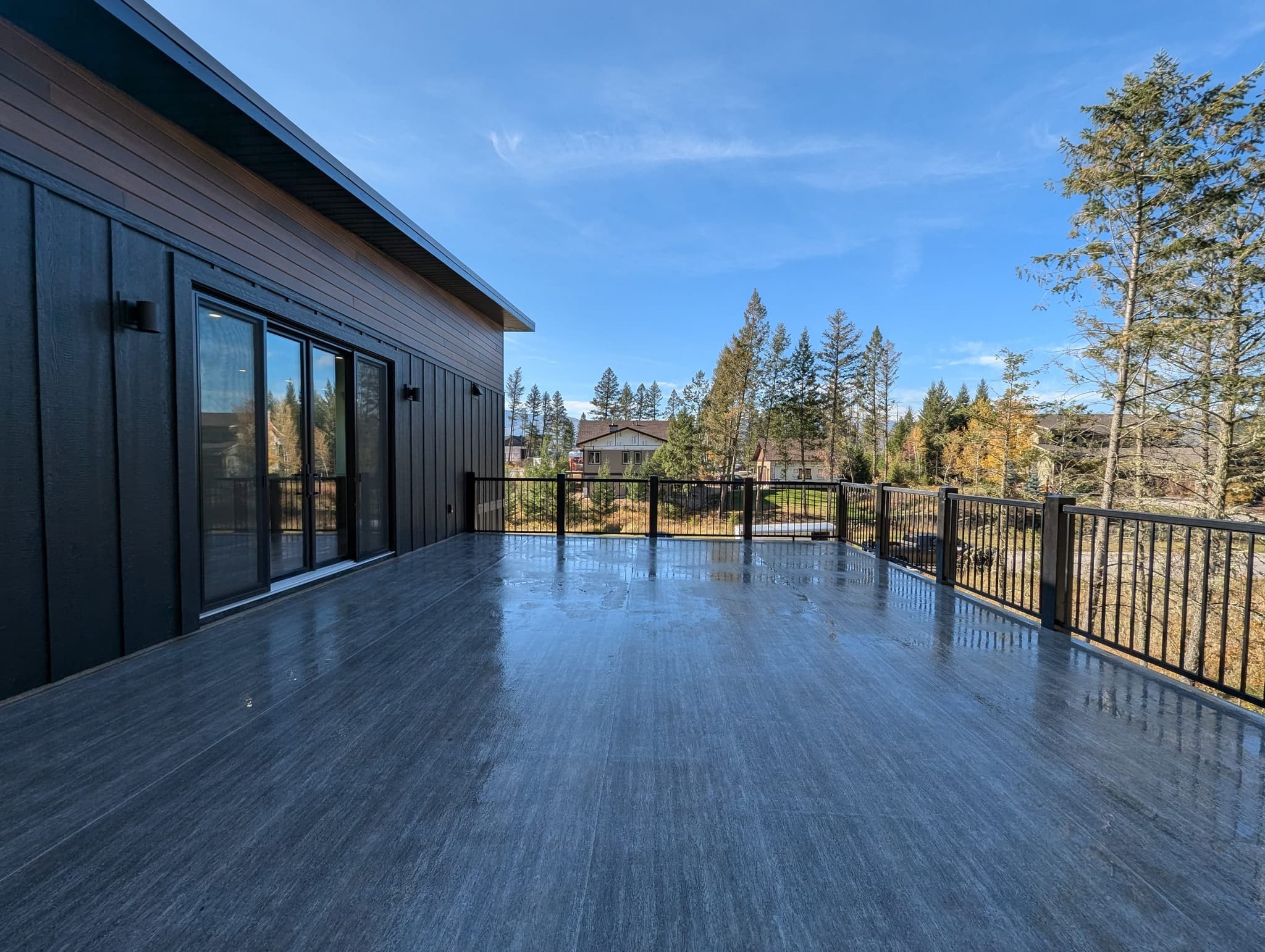 Lower-level mountain deck overlooking the Columbia Valley