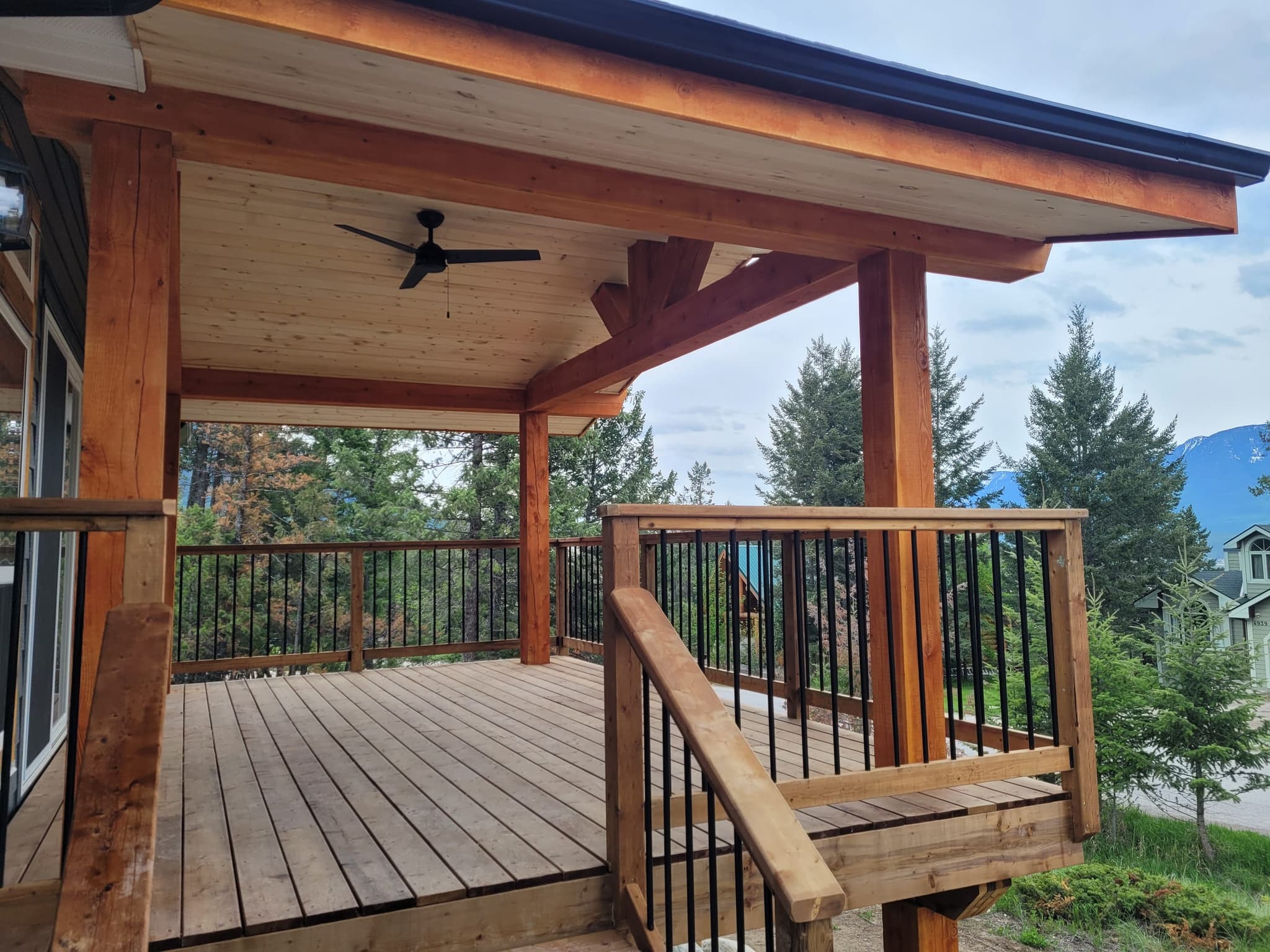 Timber-frame deck construction
